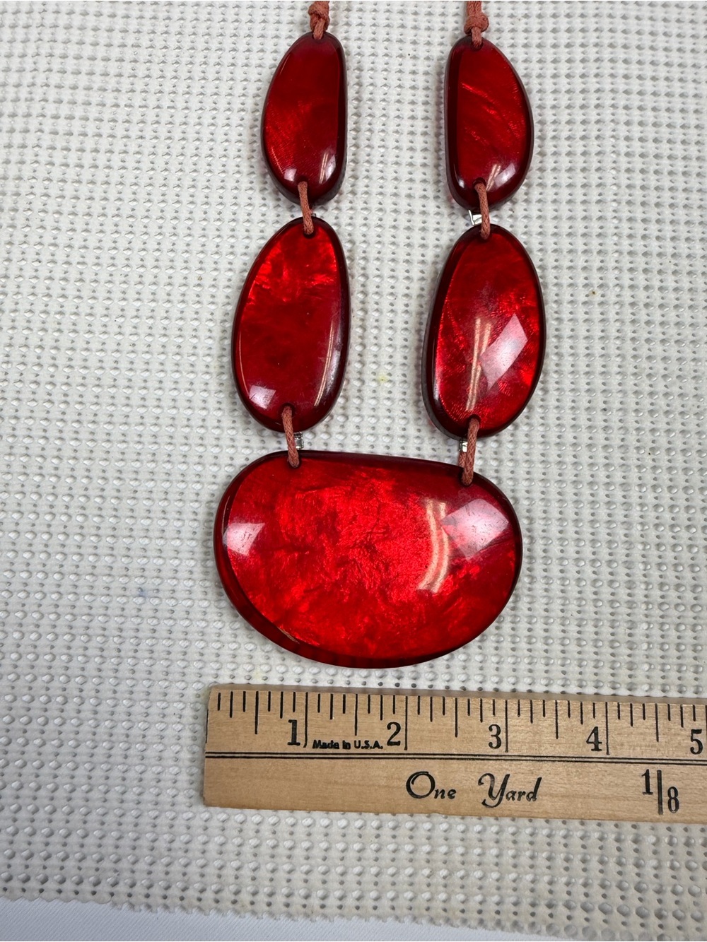 Bold Red Statement Acrylic/ Resin Necklace - Picture 12 of 13